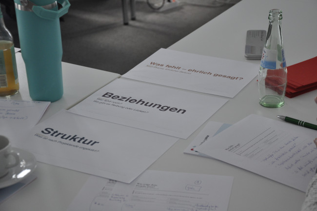 Arbeitsmaterial im Workshop
